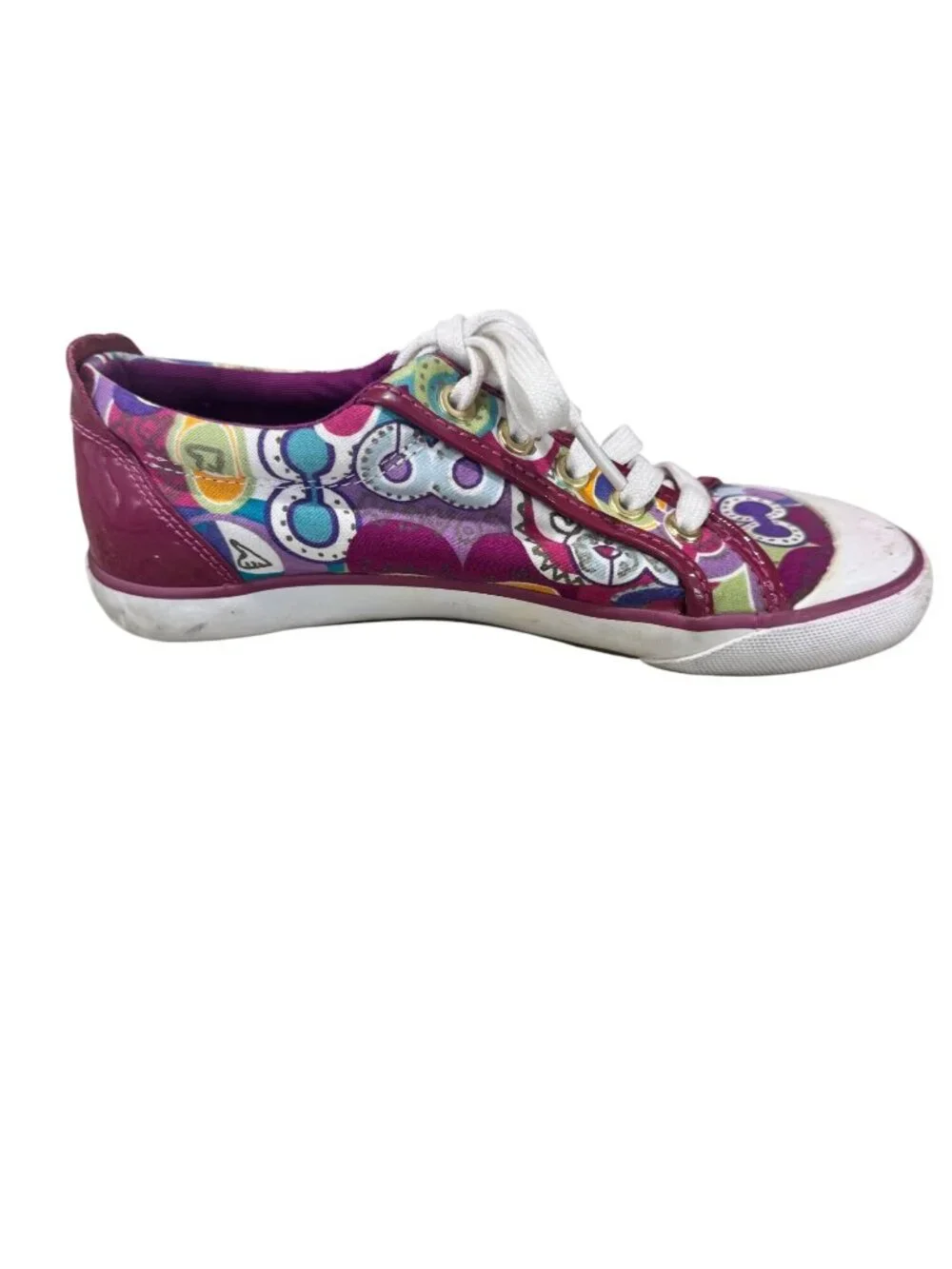 Coach Barrett Pop Graphic Lace Up Sneakers Multicolor 6.5 Punk Preppy Designer
